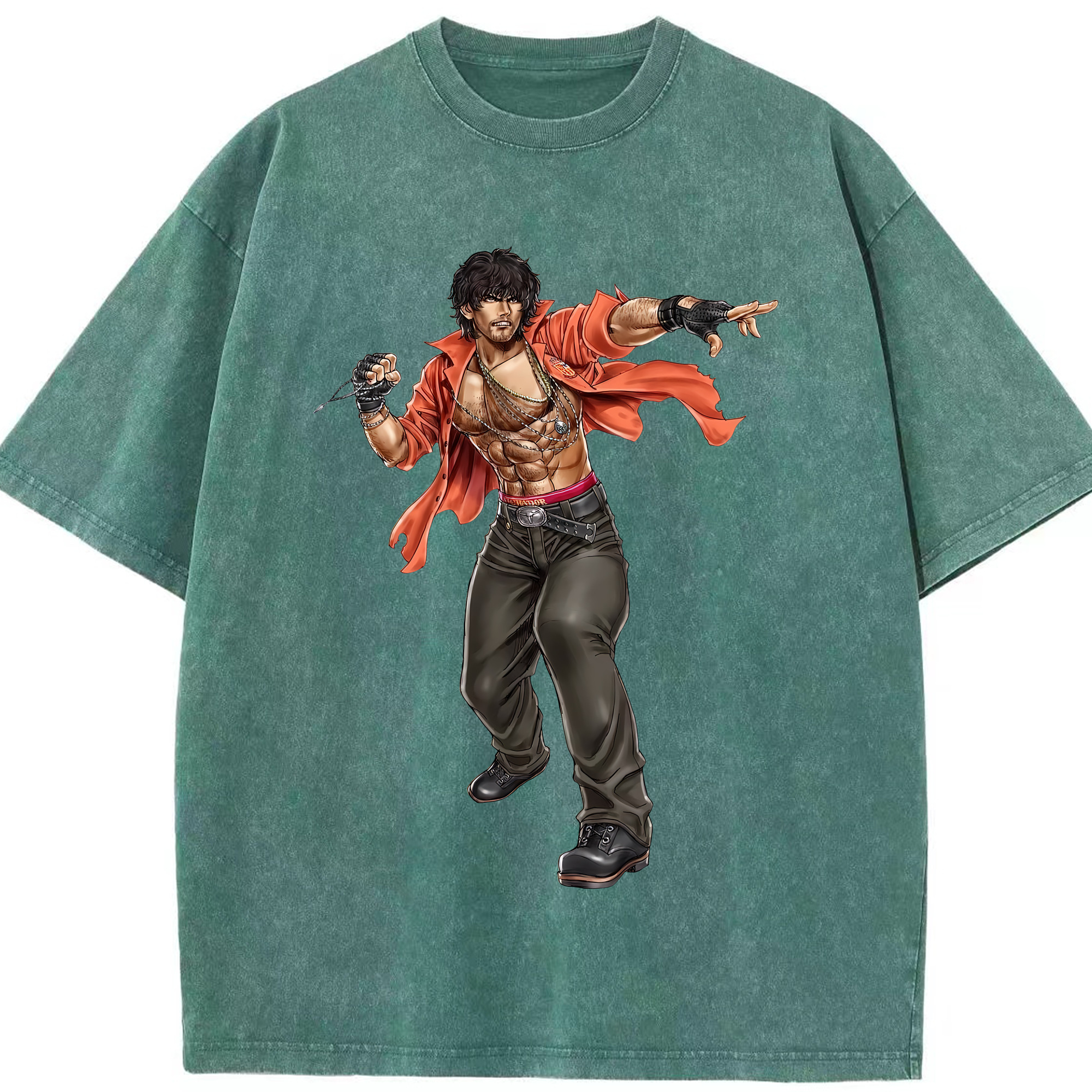 （画像用） 北斗の拳 Fist of the North Star 綿100% ヴィンテージ風 半袖Tシャツ（フロントプリント）